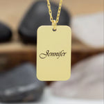 925 Sterling Silver Personalised Name Tag Necklace
