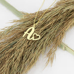 925 Sterling Silver Initial Necklace With Heart