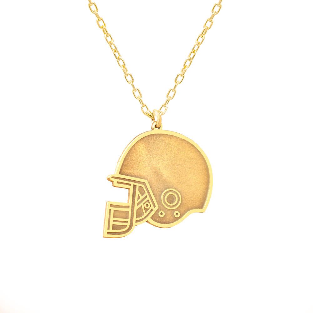 925 Sterling Silver Football Helmet Necklace