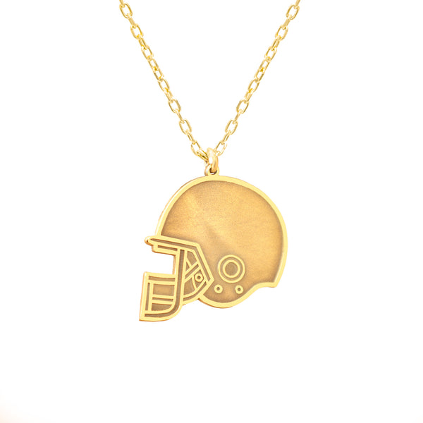 925 Sterling Silver Football Helmet Necklace