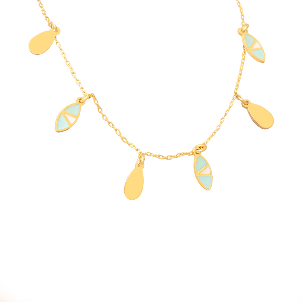 925 Sterling Silver Drop Sequin Necklace