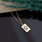 925 Sterling Silver Di̇kdörtgen Plaka Köpek Pati̇si̇