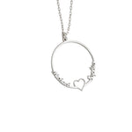 925 Sterling Silver Heart Ring Necklace With Names