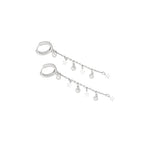 925 Sterling Silver Threader Stars Hoop Earring(Zi̇nci̇ri̇ Cs40108)