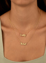 925 Sterling Silver Personalized Double Name Double Chain Necklace