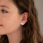 925 Sterling Silver Two Colours Round Threader Earrings