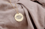 925 Sterling Silver Eye Of Horus Disc Necklace