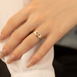 925 Sterling Silver Hand Hear Ring
