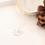 925 Sterling Silver Içi Boş Butterfly Necklace