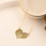 925 Sterling Silver Heart Iki Parmak Izi Necklace
