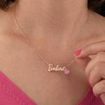 925 Sterling Silver Barbie Font Necklace