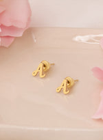 925 Sterling Silver Initial Studs