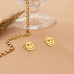 925 Sterling Silver Heart Eyes Emoji Studs