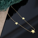 925 Sterling Silver 3 Star Necklace