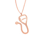 925 Sterling Silver Stethoscope Name Necklace