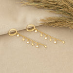 925 Sterling Silver Threader Stars Hoop Earring(Zi̇nci̇ri̇ Cs40108)