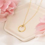 925 Sterling Silver Minimalist Tag Name Circle Necklace