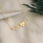 925 Sterling Silver Initial On Heart Necklace