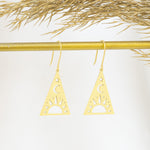 925 Sterling Silver Triangle Celestial Earrings