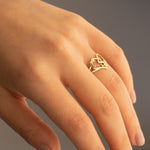 925 Sterling Silver Custom Initials Letter Heart And Flowers Rings