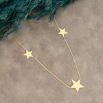 925 Sterling Silver 3 Star Necklace