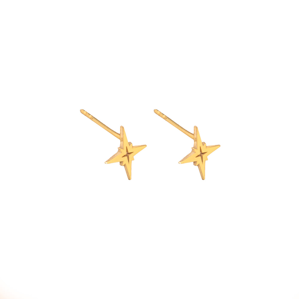 925 Sterling Silver Pole Star Studs
