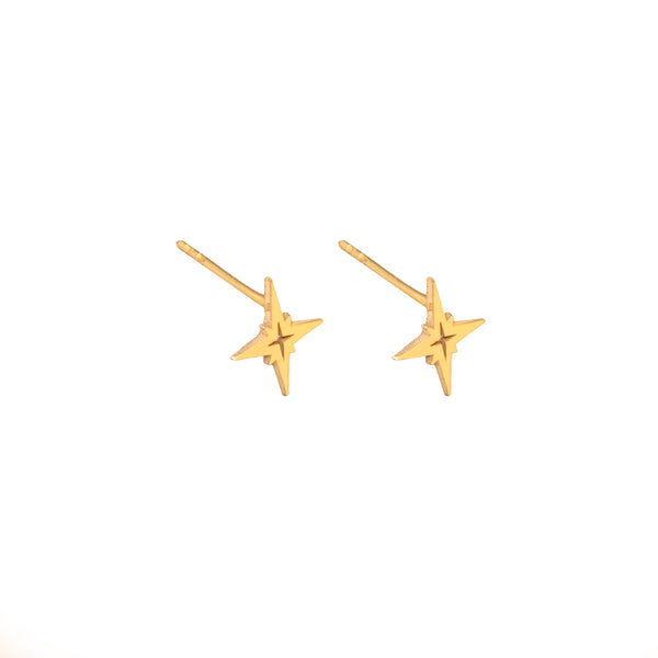 925 Sterling Silver Pole Star Studs