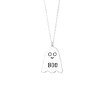 925 Sterling Silver Spooky Boo Necklace