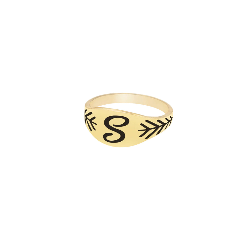 925 Sterling Silver Personalized Initial Ring