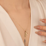 925 Sterling Silver Initial With Leaf Necklace