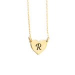 925 Sterling Silver Heart With Initial Necklace