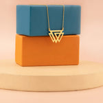 925 Sterling Silver Triple Triangle Necklace