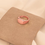 925 Sterling Silver Domed Rectangle Bar Signet Ring