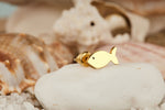 925 Sterling Silver Gold Fish Stud Earrings