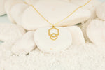 925 Sterling Silver Unique Gold Double Hexagon Necklace