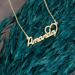 925 Sterling Silver Name With Heart Necklace
