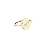 925 Sterling Silver Gold Star Signet Dainty Ring