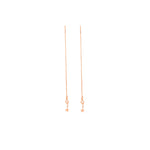 925 Sterling Silver Tiny Star Diamond Threader Earrings(Zi̇nci̇ri̇ Cs40090)