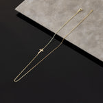 925 Sterling Silver Sideways Tiny Cross Necklace