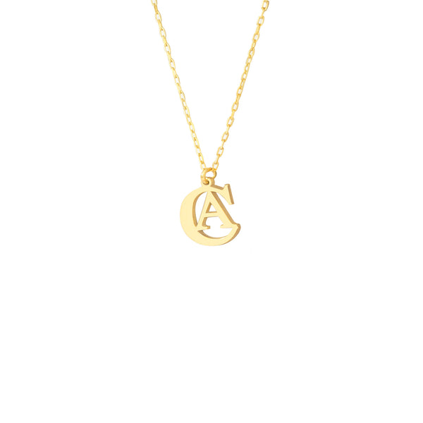 925 Sterling Silver Double Initial Necklace (Zi̇nci̇ri̇ Cs40005)
