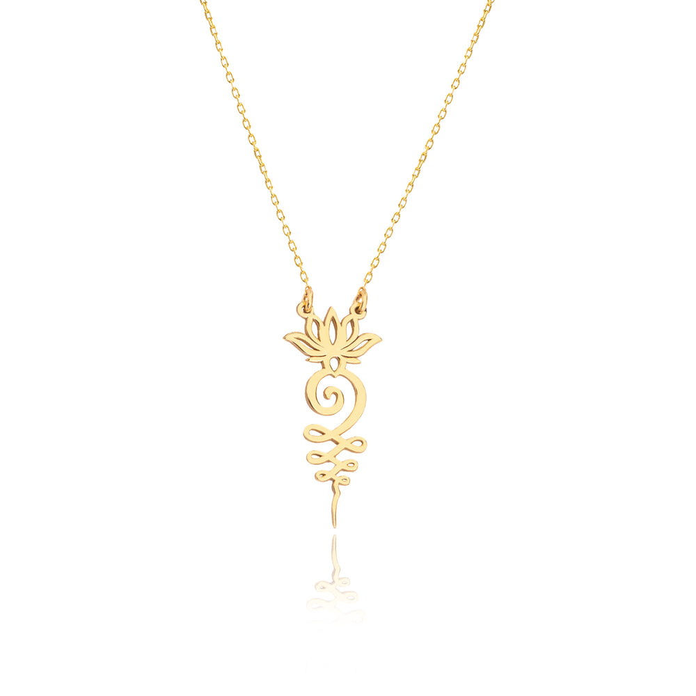 925 Sterling Silver Lotus Unalome New Necklace