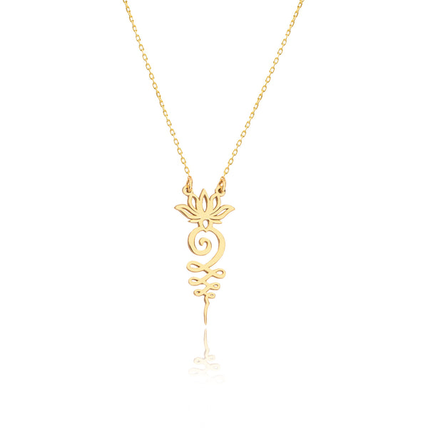 925 Sterling Silver Lotus Unalome New Necklace