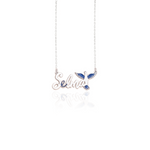 925 Sterling Silver Enamel Hand-Painted Anka Kuşu İsim Necklace