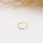 925 Sterling Silver Crystal Pave Di̇kdörtgen Ring