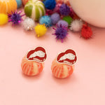 925 Sterling Silver Enamel Lips Earrings