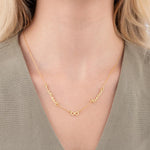 925 Sterling Silver İki Personalized Custom Name Sonsozluk Işaretli Necklace