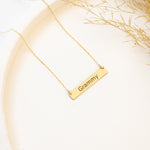 925 Sterling Silver Custom Engraved Bar Necklace