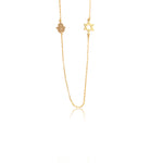 925 Sterling Silver Hamsa And Star Of David Necklace