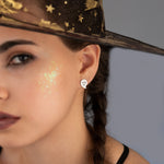 925 Sterling Silver Enamel Ghost Tiny Studs 1