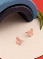 925 Sterling Silver Ribbon Bow Earrings
